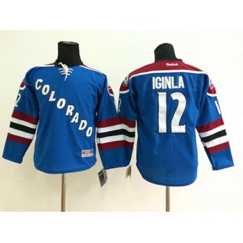 Colorado Avalanche #12 Jarome Iginla Blue Third Kids Jersey