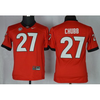 Georgia Bulldogs #27 Nick Chubb 2013 Red Limited Kids Jersey