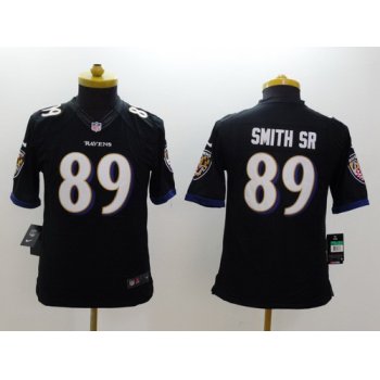 Nike Baltimore Ravens #89 Steve Smith Sr 2013 Black Limited Kids Jersey