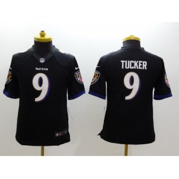 Nike Baltimore Ravens #9 Justin Tucker 2013 Black Limited Kids Jersey