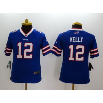 Nike Buffalo Bills #12 Jim Kelly 2013 Blue Limited Kids Jersey