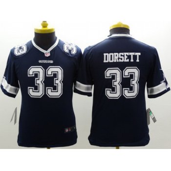 Nike Dallas Cowboys #33 Tony Dorsett Blue Limited Kids Jersey