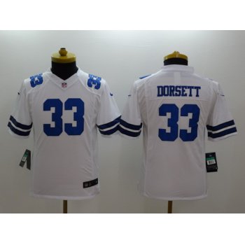 Nike Dallas Cowboys #33 Tony Dorsett White Limited Kids Jersey