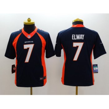 Nike Denver Broncos #7 John Elway 2013 Blue Limited Kids Jersey