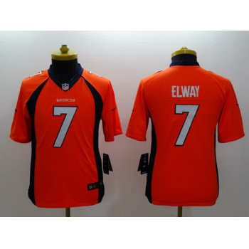 Nike Denver Broncos #7 John Elway 2013 Orange Limited Kids Jersey