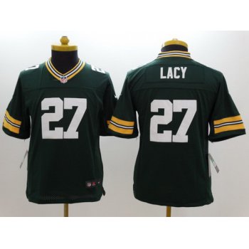 Nike Green Bay Packers #27 Eddie Lacy Green Limited Kids Jersey