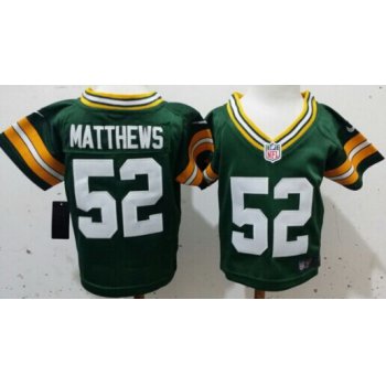 Nike Green Bay Packers #52 Clay Matthews Green Toddlers Jersey