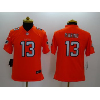 Nike Miami Dolphins #13 Dan Marino 2013 Orange Limited Kids Jersey