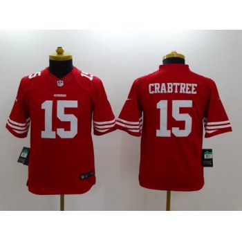 Nike San Francisco 49ers #15 Michael Crabtree Red Limited Kids Jersey