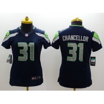 Nike Seattle Seahawks #31 Kam Chancellor Navy Blue Limited Kids Jersey