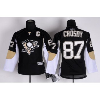 Pittsburgh Penguins #87 Sidney Crosby Black Kids Jersey