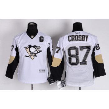 Pittsburgh Penguins #87 Sidney Crosby White Kids Jersey