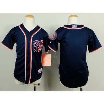 Washington Nationals Blank Navy Blue Kids Jersey