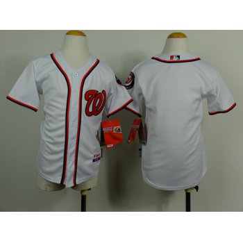 Washington Nationals Blank White Kids Jersey