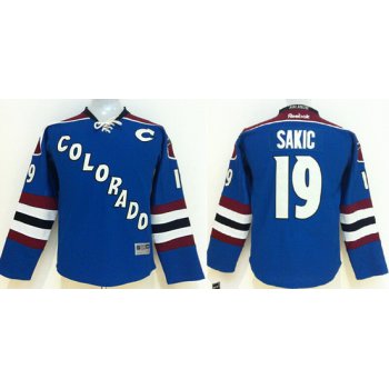 Colorado Avalanche #19 Joe Sakic Blue Third Kids Jersey