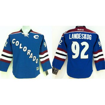 Colorado Avalanche #92 Gabriel Landeskog Blue Third Kids Jersey