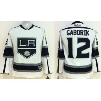 Los Angeles Kings #12 Marian Gaborik White Kids Jersey