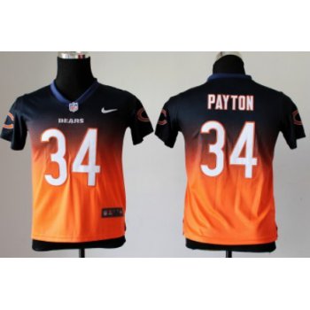 Nike Chicago Bears #34 Walter Payton Blue/Orange Fadeaway Kids Jersey