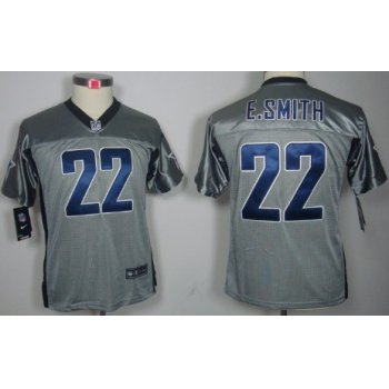 Nike Dallas Cowboys #22 Emmitt Smith Gray Shadow Kids Jersey