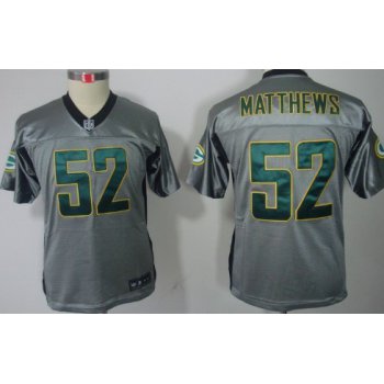 Nike Green Bay Packers #52 Clay Matthews Gray Shadow Kids Jersey