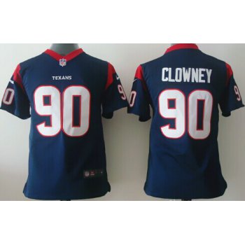 Nike Houston Texans #90 Jadeveon Clowney Blue Game Kids Jersey