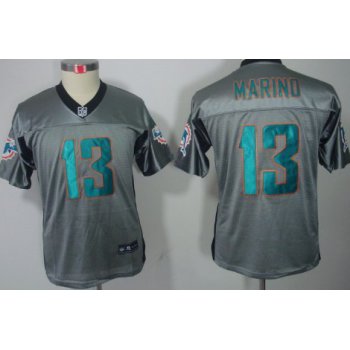 Nike Miami Dolphins #13 Dan Marino Gray Shadow Kids Jersey