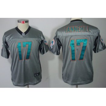 Nike Miami Dolphins #17 Ryan Tannehill Gray Shadow Kids Jersey