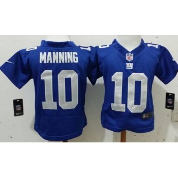 Nike New York Giants #10 Eli Manning Blue Toddlers Jersey