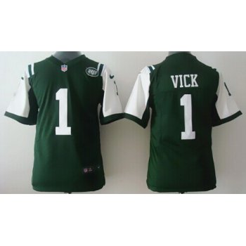 Nike New York Jets #1 Michael Vick Green Game Kids Jersey