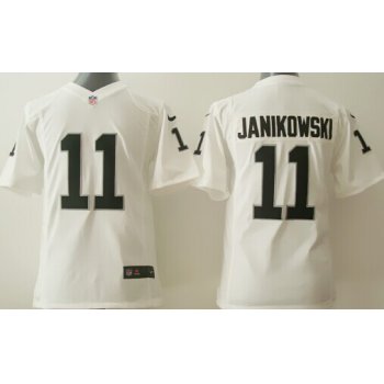 Nike Oakland Raiders #11 Sebastian Janikowski White Game Kids Jersey