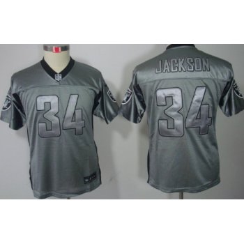 Nike Oakland Raiders #34 Bo Jackson Gray Shadow Kids Jersey