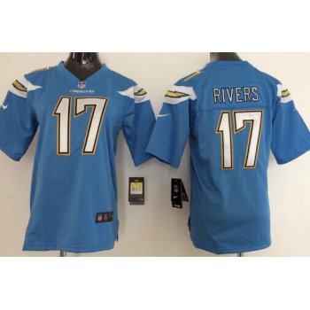 Nike San Diego Chargers #17 Philip Rivers 2013 Light Blue Game Kids Jersey