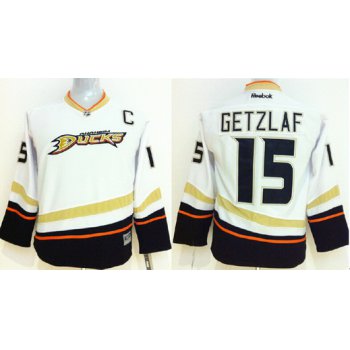 Anaheim Ducks #15 Ryan Getzlaf White Kids Jersey