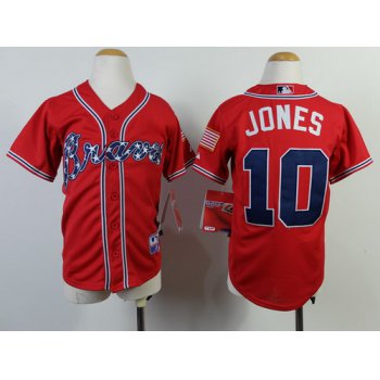 Atlanta Braves #10 Chipper Jones 2014 Red Kids Jersey