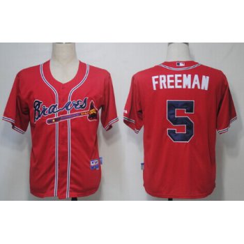 Atlanta Braves #5 Freddie Freeman Red Kids Jersey