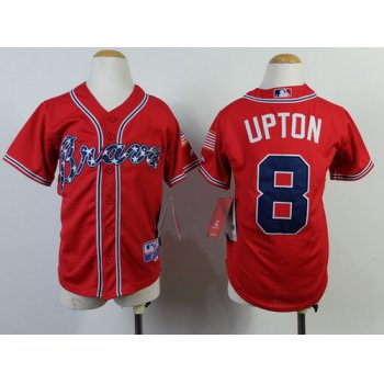 Atlanta Braves #8 Justin Upton 2014 Red Kids Jersey