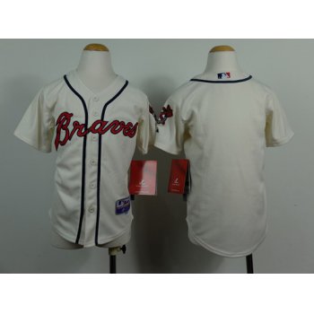 Atlanta Braves Blank Cream Kids Jersey