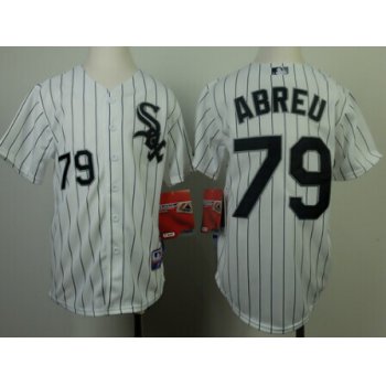 Chicago White Sox #79 Jose Abreu White With Black Pinstripe Kids Jersey