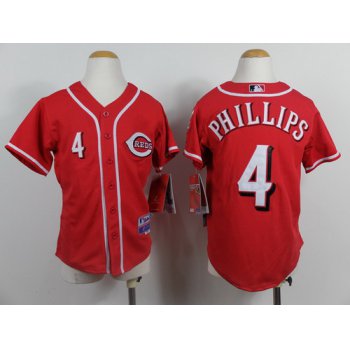 Cincinnati Reds #4 Brandon Phillips Red Kids Jersey