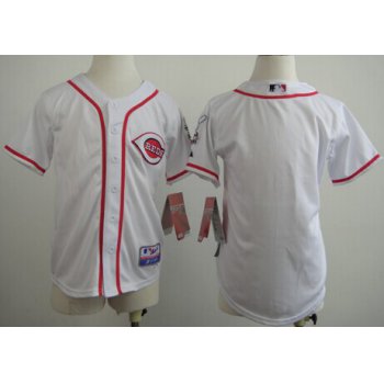 Cincinnati Reds Blank White Kids Jersey