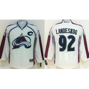 Colorado Avalanche #92 Gabriel Landeskog White Kids Jersey