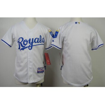 Kansas City Royals Blank White Kids Jersey