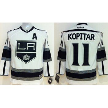 Los Angeles Kings #11 Anze Kopitar White Kids Jersey