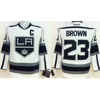 Los Angeles Kings #23 Dustin Brown White Kids Jersey