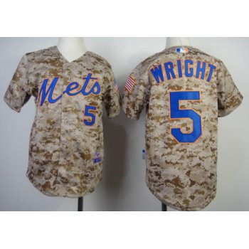 New York Mets #5 David Wright 2014 Camo Kids Jersey