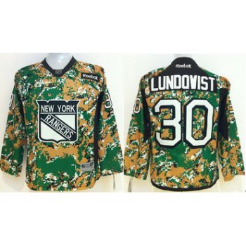 New York Rangers #30 Henrik Lundqvist 2014 Camo Kids Jersey