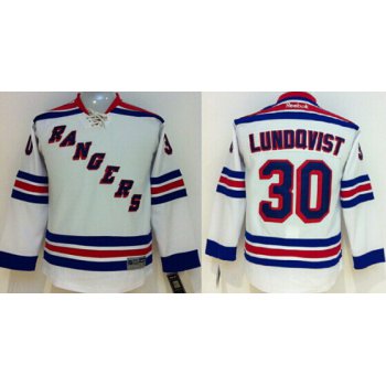 New York Rangers #30 Henrik Lundqvist White Kids Jersey