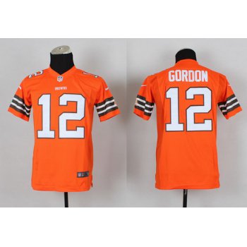 Nike Cleveland Browns #12 Josh Gordon Orange Game Kids Jersey