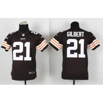 Nike Cleveland Browns #21 Justin Gilbert Brown Game Kids Jersey