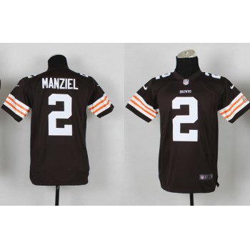 Nike Cleveland Browns #2 Johnny Manziel Brown Game Kids Jersey